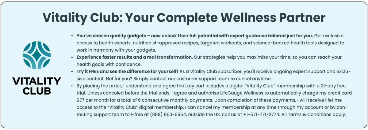 Vitality Club: Your Complete Wellness Partner - digital membership details